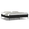 Black Bed Frame 200x200 cm Engineered Wood and Metal