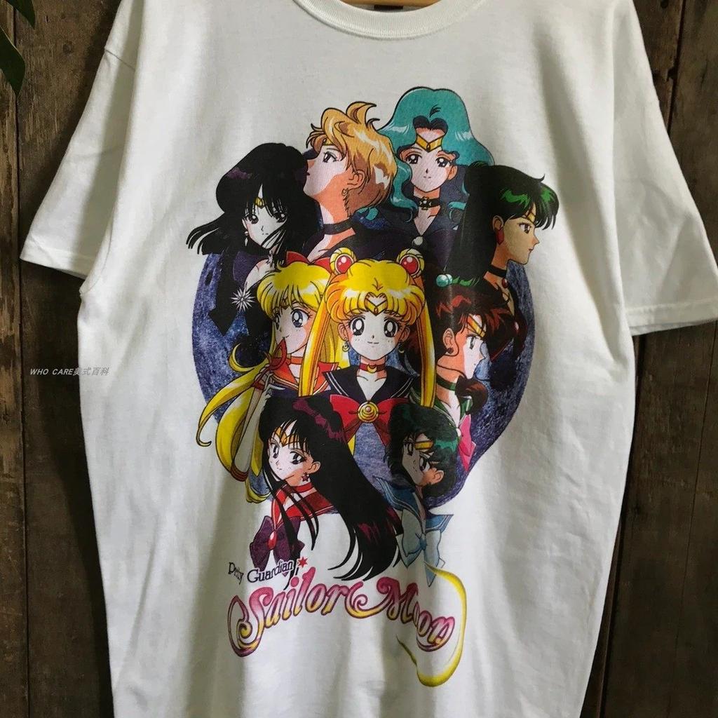 ZX Casual Girl Warrior Short Sleeved Tshirt Moon Hare Girl Warrior Anime Mens and Womens Short Sleeved Tshirt