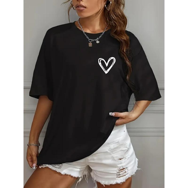 O-neck Butterfly Print Women's Crew Neck T-Shirt Casual Short Sleeve Letter Print Spring Summer Top Tee T Shirt
