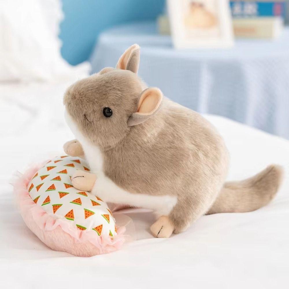 Lifelike Chinchilla Plush Toys Cozy Simulation Rat Doll Totoro Plush Doll  Children Companion