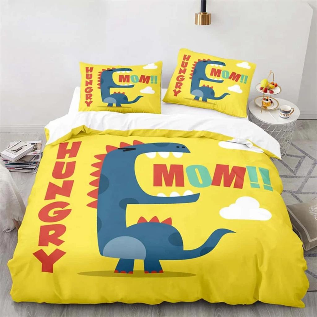 Desene animate dinozaur pilotă capac drăguț animal lenjerie de pat set twin pentru copii băieți fete decor microfibră pilotă capac cu fețe de pernă