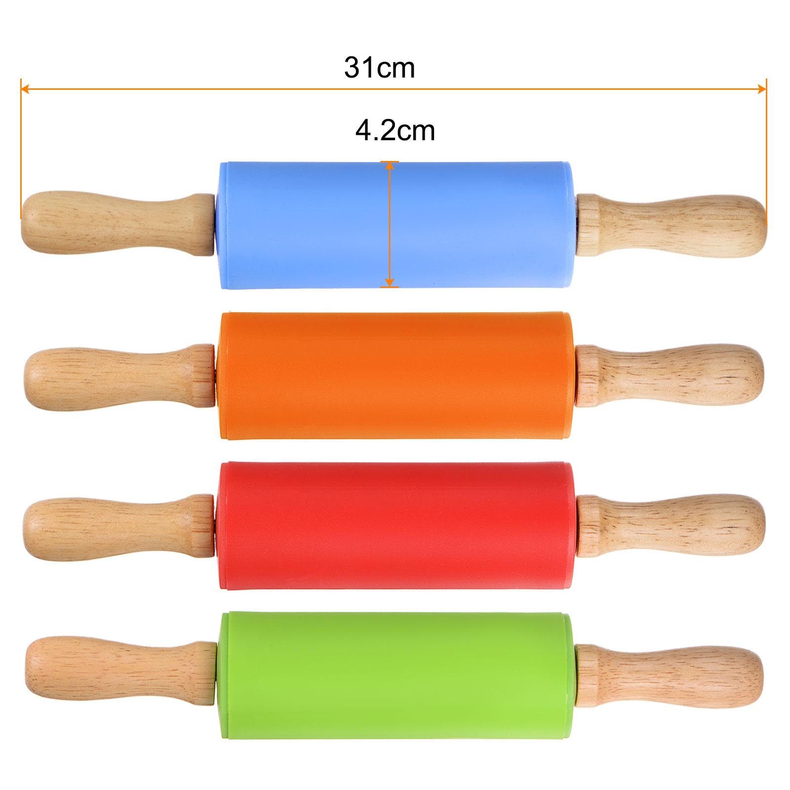 

Силиконовые скалки для выпечки 12 дюймов деревянная ручка антипригарная скалка маленькая скалка скалка для пластилина зеленый&оранжевый&красный