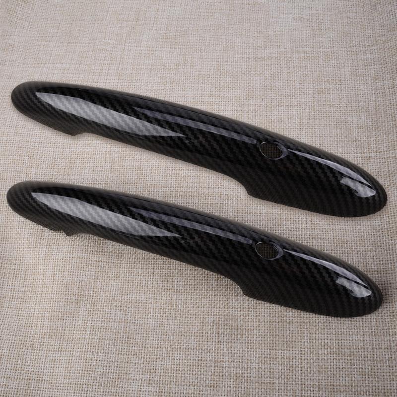 1 Pair Carbon Fiber Style Door Handle Cover With Keyless Entry Fit For Mini Hatch 5-Door F55 Countryman F60