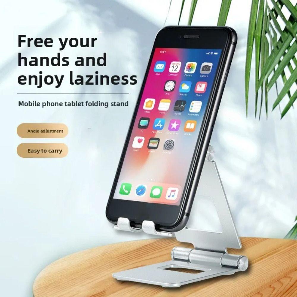 Aluminum Alloy Desktop Holder Stand Silicone Lazy Bracket Portable Mobile Phone Stand Desktop