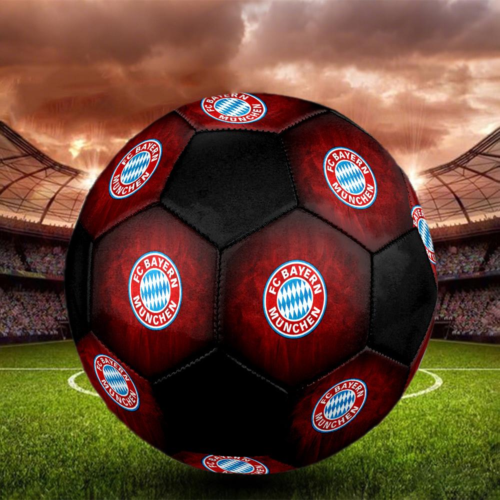 TAGLIA 5 Pallone da Calcio FC Bayern München Colorato Per Tutte le Età Cucito a Macchina PVC Pronto per la Competizione Resistente Alto Rimbalzo