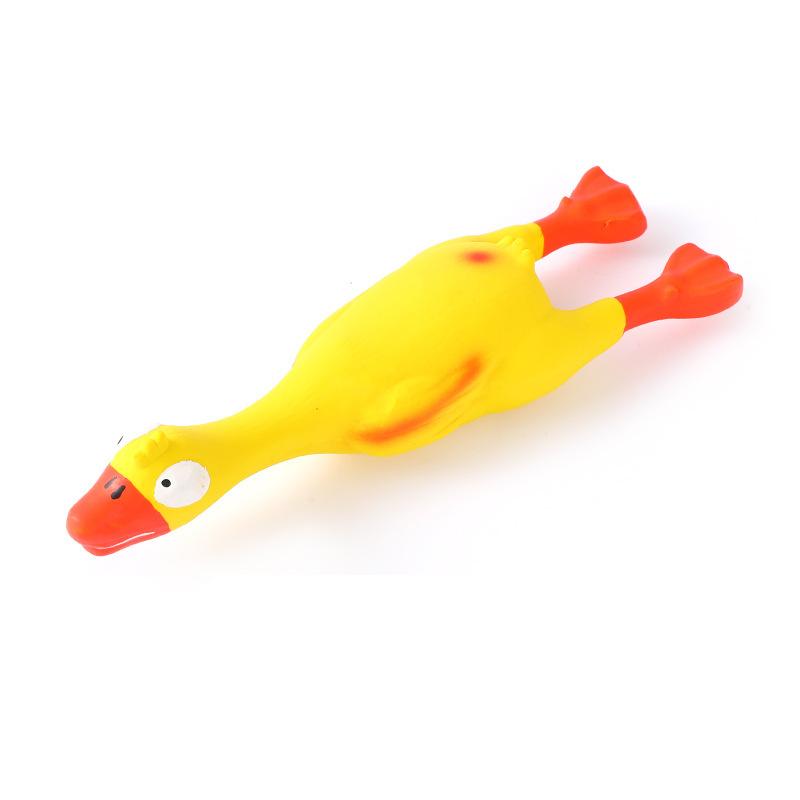 

Кричащая утка, игрушка для питомца из латекса, высокоэластичный хлопковый наполнитель, приятная на ощупь, латексная звуковая игрушка для питомца Red-billed Duck 23cm жёлтый