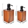 Portable Walnut Wood Soap Dispenser 200/400ml Push-Type Lotion Bottles Large Capacity Shampoo Bottles for Hand Soap Shower Gel