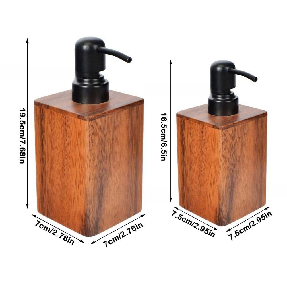 Portable Walnut Wood Soap Dispenser 200/400ml Push-Type Lotion Bottles Large Capacity Shampoo Bottles for Hand Soap Shower Gel