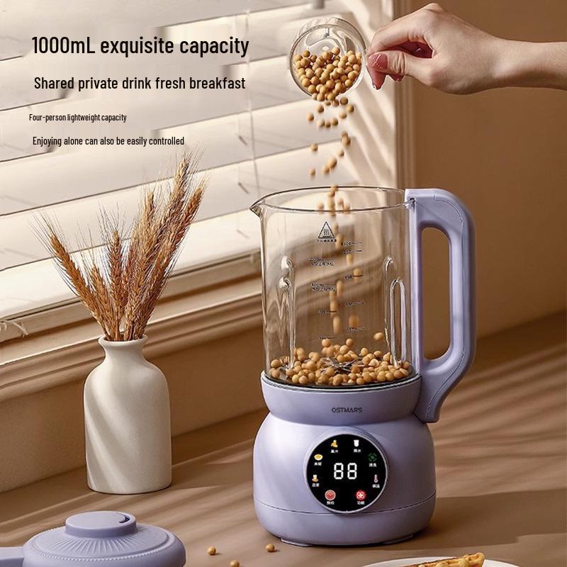 OSTMARS Fully Automatic Mini Soybean Milk Maker: Multifunctional, No Cooking or Filtering Required.