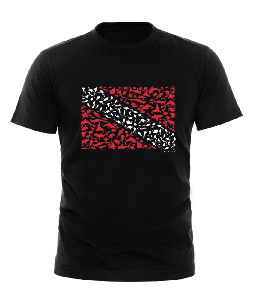 

Scuba Diving T-Shirt Funny Novelty Mens tee TShirt - Flag Divers All Sizes Black 4XL
