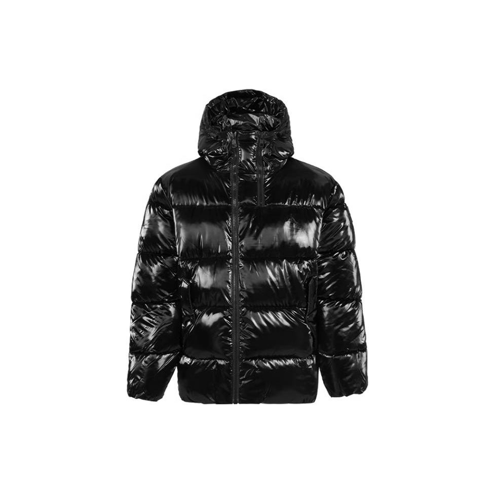 

Calvin Klein Блестящая хлопковая куртка с капюшоном на молнии, с длинными рукавами, мужская куртка, черная J30J321974 S