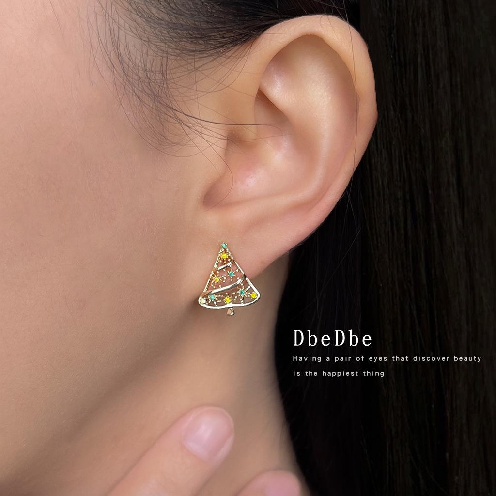 Christmas Collection: Colorful Zircon Bell Earrings, Unique Design for Autumn and Winter