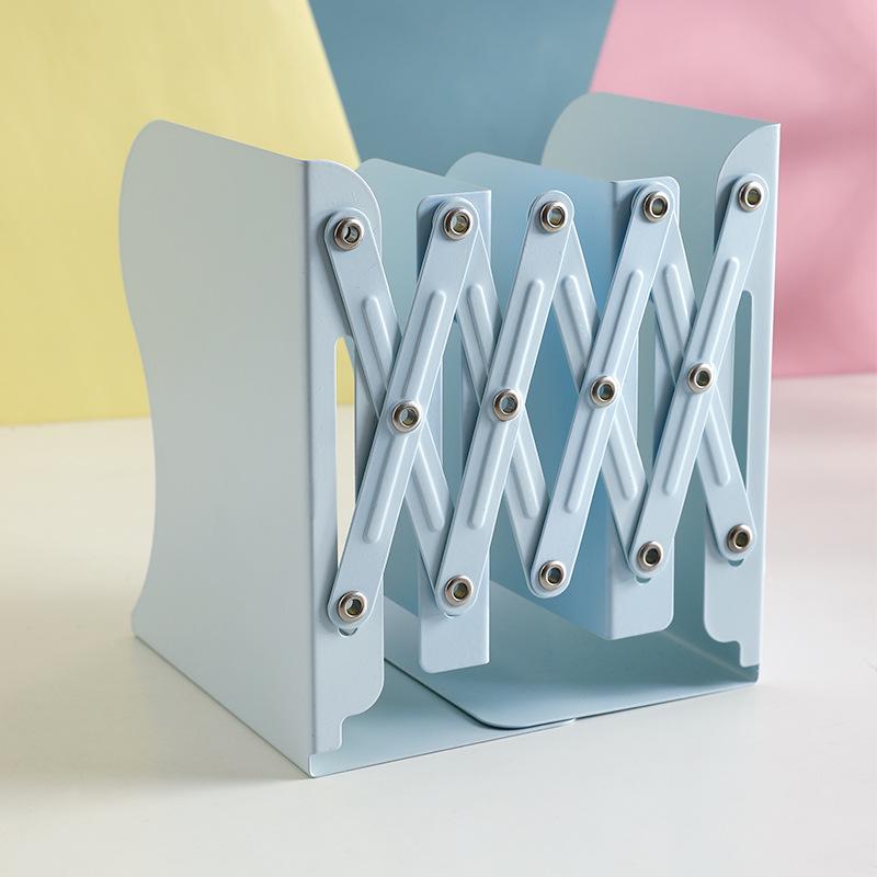 Kaba Bear Retractable Book Stand - Simple Iron Desktop Bookshelf with Macaron Colors