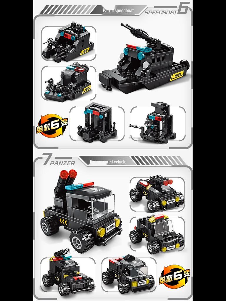 Lele Brothers 8577: Compatible Building Block Puzzle Car & Robot Toy for Kids