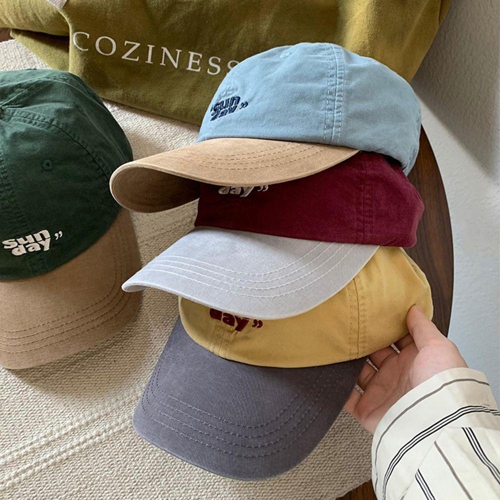 Adjustable Letter Embroidery Baseball Hat Cotton Teenagers Hat Vintage Baseball Cap for Men Women