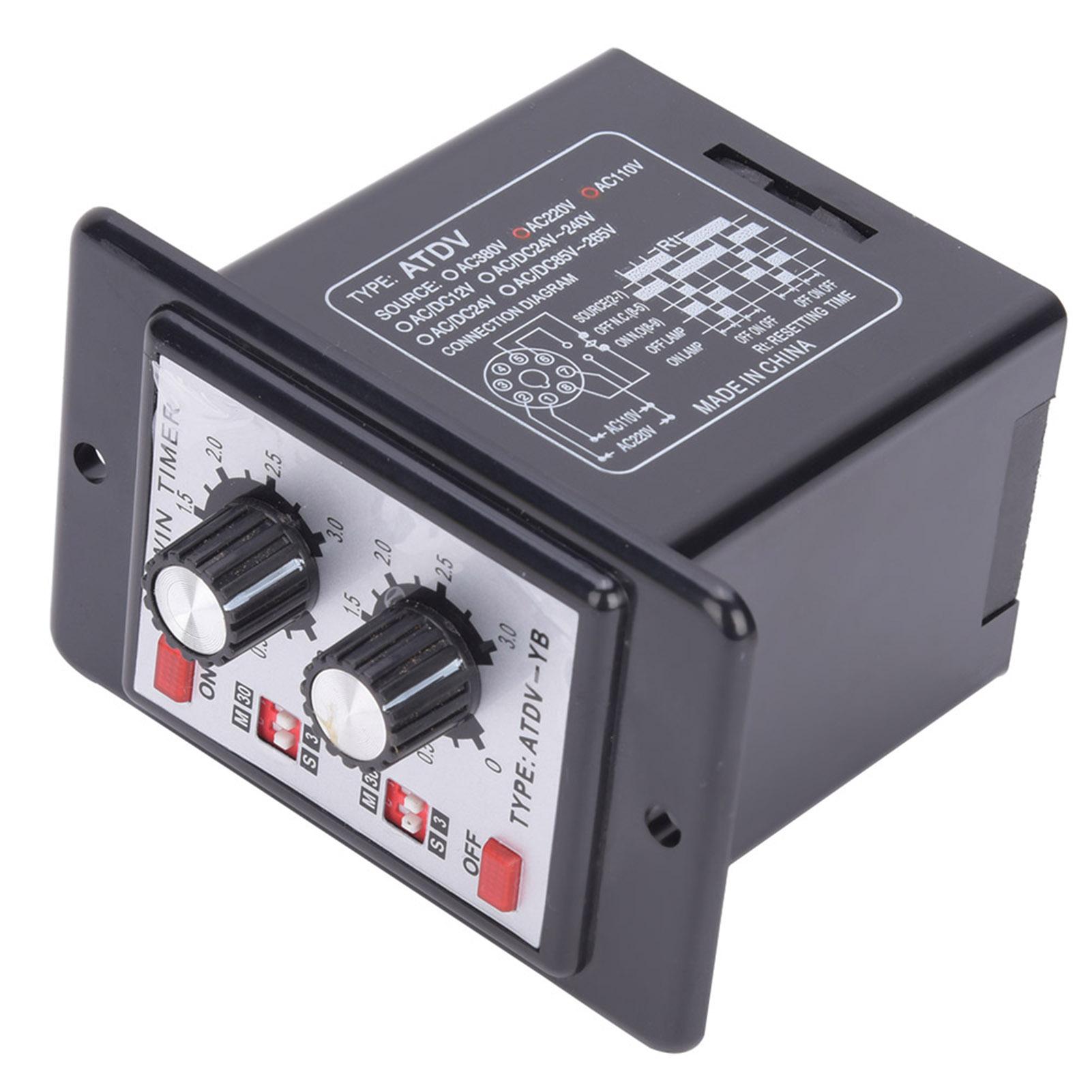 

ATDV Relay On Off Timer Relay YB AC110V 220V 50/60Hz Knob Control Time Switch чорний