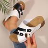 New Summer Beach Fashion Wedge Sandals for Women Mix Color PU Leather Platform Slippers Woman Comfort Non Slip Outdoor Slippers