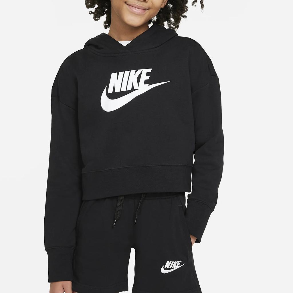 Nike Logo Print Hooded Long Sleeve Sweatshirt Kids sweatshirt Black DC7210-010
