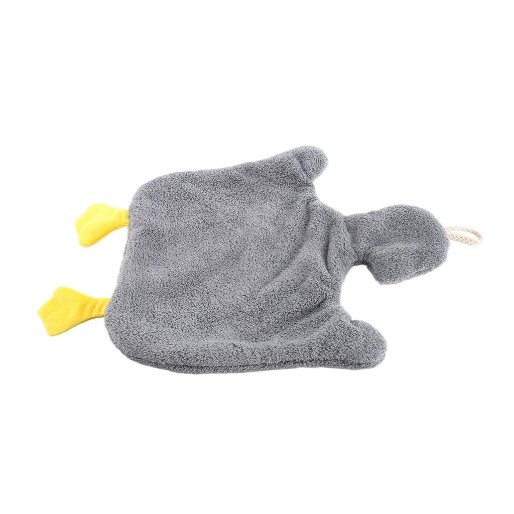 Cute Hand Towel with Hanging Pure Cotton Absorbent Decorative Kids Goose Hanging Hand Towel for Bathroom Kitchen