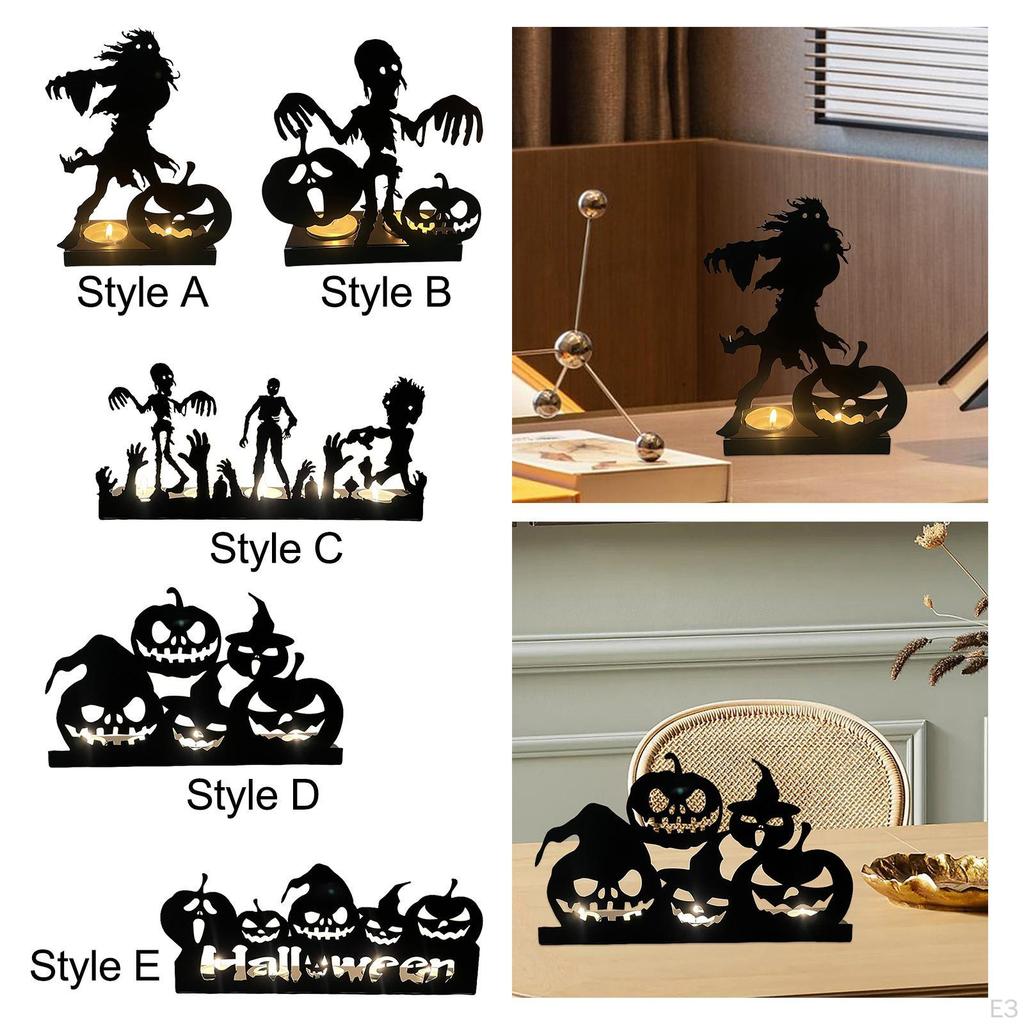 Elegant Tealight Candle Holder Set for Halloween Home Decor