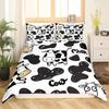 Milk Cow Pattern Bedding Set King Queen Animals Theme Comforter Cover Chocolate Brown Duvet Cover Cute Kawaii Cattle Quilt Cover