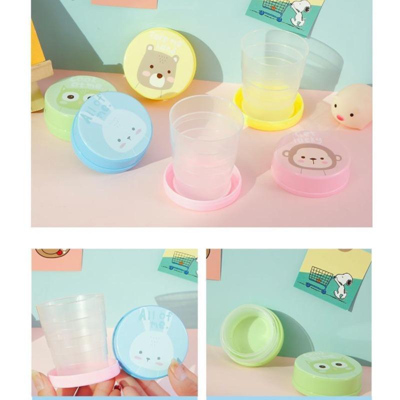 Outdoor Portable Cup, Foldable Water Cup, Mouthwash Cup, Telescopic Cup, Cartoon Travel Cup for Children's Brushing and Rinsing