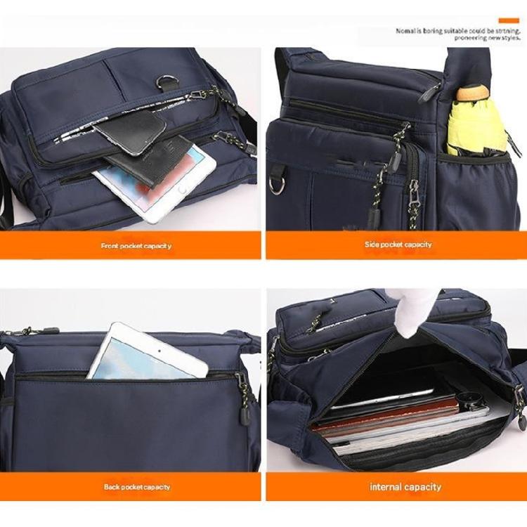 Oxfords Toted Bag for Men Shoulder Crossbody Handbag with Multi Pockets Zipper for Work Office Travel and Daily Use