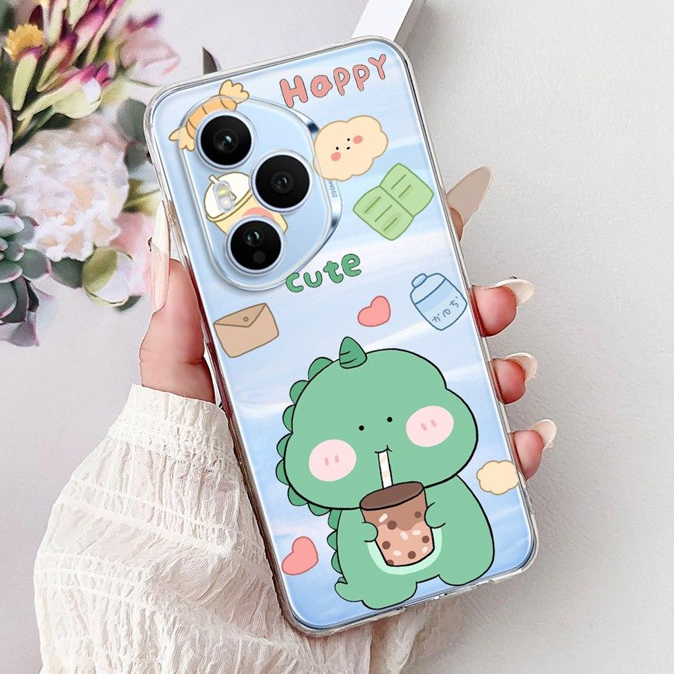 Clear For Honor 400 Pro Case DNP-NX9 Cute Cartoon Cat Fashion Flower Funny Painted Soft Bumper For Honor 400Pro Back Cover Funda