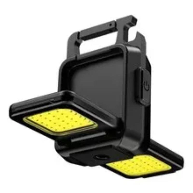 Double Sided COB Flashlight USB Rechargeable Keychain Light Torch Work Light Multifunctional 90° Rotation Camping Repair Lantern