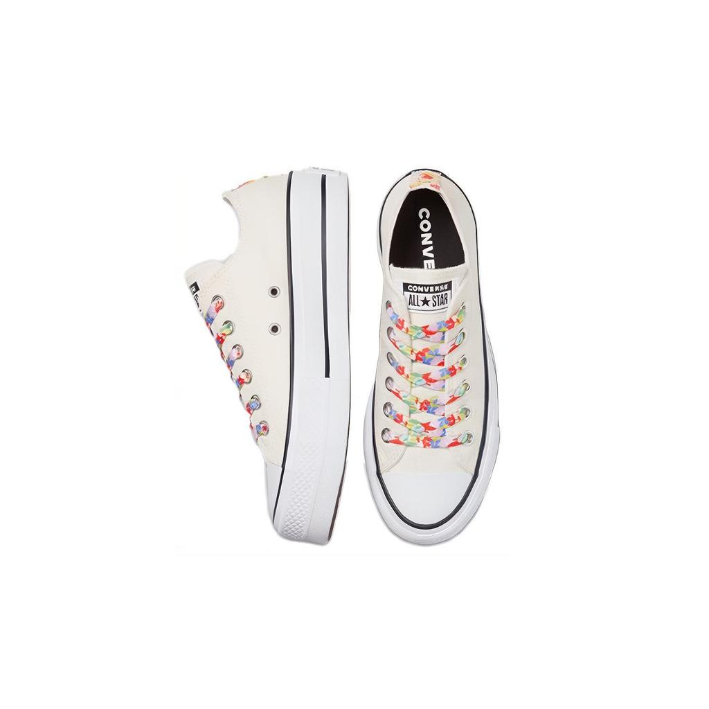 (WMNS) Converse Chuck Taylor All Star Platform Low 'Floral Print - Egret' Women's 570920C