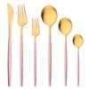 6Pcs Black Matte Flatware Cutlery Set Stainless Steel Dinnerware Set Dessert Fork Spoon Silverware Set Kitchen Party Tableware