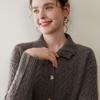 Women's Cashmere Lapel Sweater Coat - Thick, Knitted Base Layer for Autumn & Winter, Plus Sizes Available