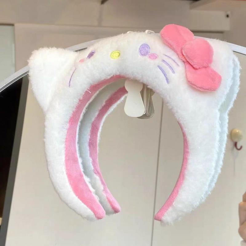 Super Cute Kitty Plush Headband, Thickened and Widened, Trendy Ins Style, Girly and Adorable Hair Accessory, Soft and Versatile