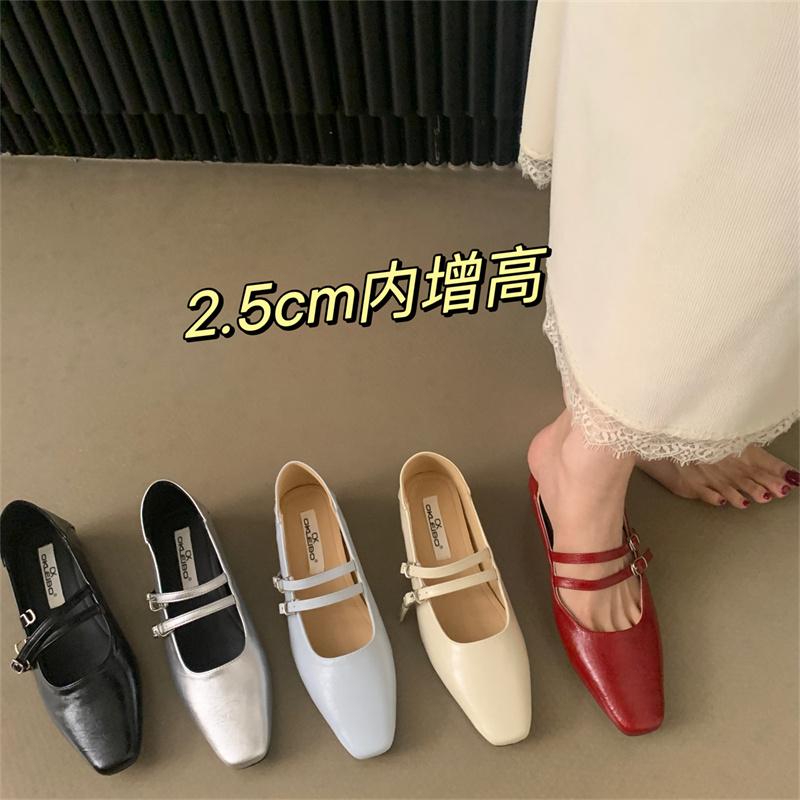 Fashion Bailamos 2025 Spring New Women Flats Fashion Ballerinas Flat Heel Casual Ballet Shoes Square Toe Shallow Ladies Mary Jane Shoes