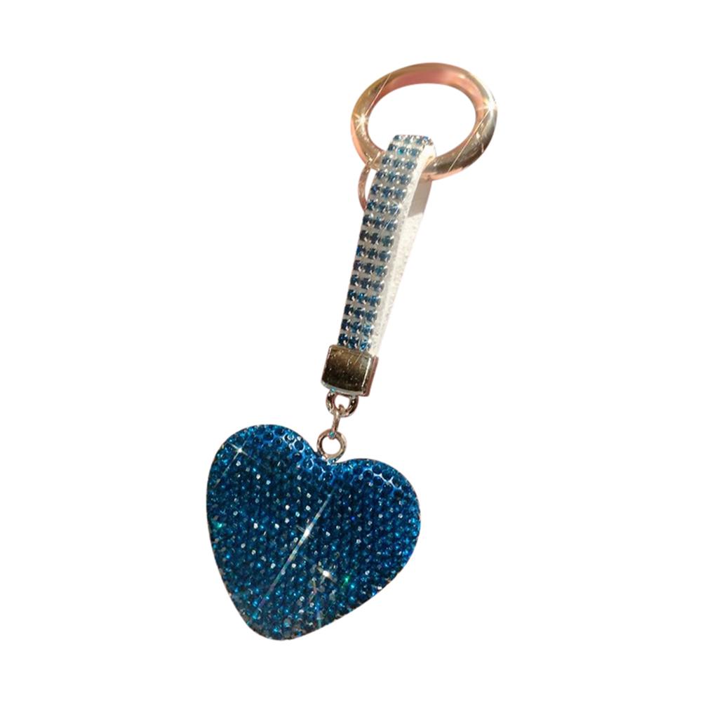 Bling Rhinestone Heart Shape Keychains Glitter Crystal Heart Key Chain Key Rings Bag Charm for Women Girls