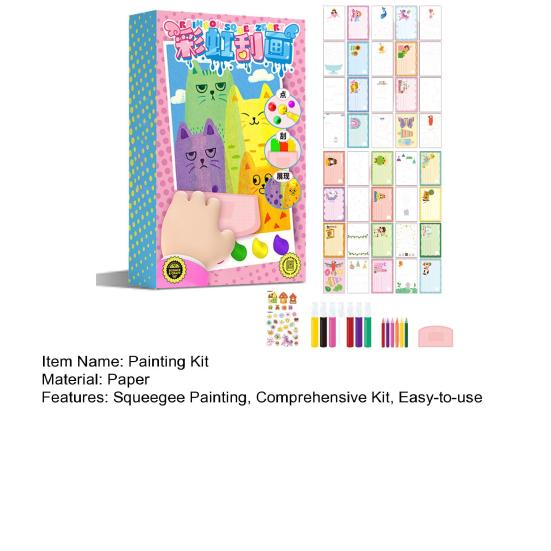 Kinder Rakel Kunst Kit Rakel Farben Aufkleber Set Regenbogen Farbe Dot Malerei
