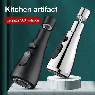 Shower Head Kitchen Tap 360° Rotatable Kitchen Flush High-Pressure Faucet Sprayer Replacement Kitchen Tap Extender Button