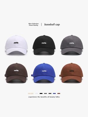 Unisex Korean-Style Versatile Letter Embroidery Baseball Cap Couple Student Soft-Top Duckbill Cap Japanese-Style Fresh Sun Hat