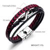 Rockyu Brand Popular Jewelry Bracelet for Men Black Number 8 Infinity Braided Triple Bracelet Stylish Christmas Gift Men's