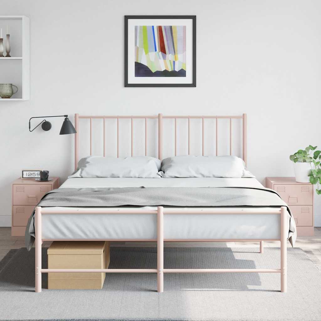 Nightstands 2 pcs Pink 34.5 x 39 x 44 cm Steel