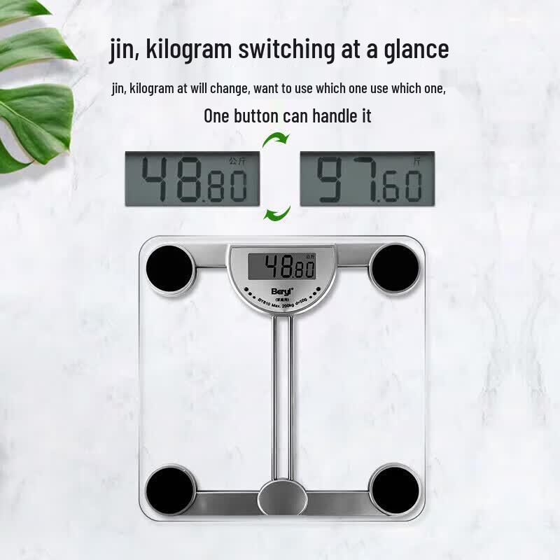 Beryl Square Transparent Digital Bathroom Scale (CN version)