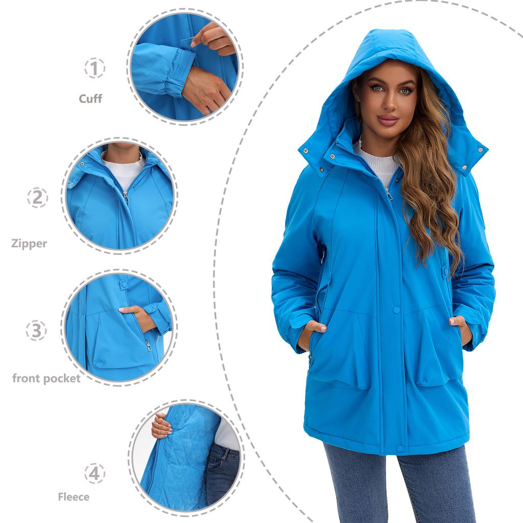 Women's Detachable, Windproof, and Warm Hiking Jacket for Autumn and Winter – A Versatile and Stylish Casual Outerwear.