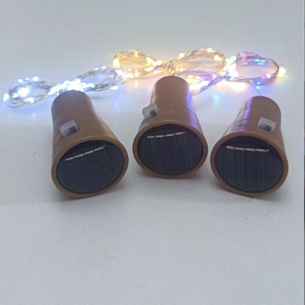 Wholesale Solar Wine Bottle Stopper String Lights Courtyard Mini Fairy Lights Copper Wire Button Battery Lights Christmas Decorative Copper Wire Lamps