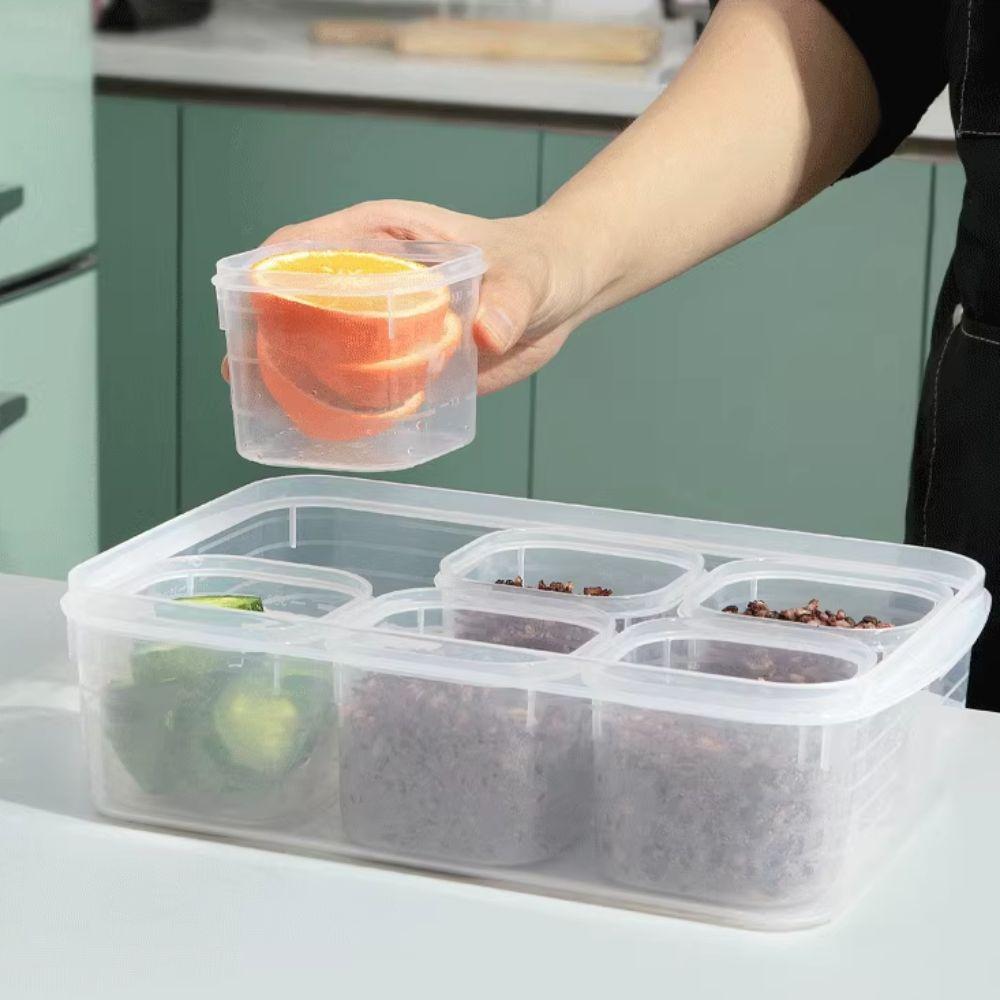 Divided Fresh-keeping Box Sealed Seasoning Storage Jar Portable Frozen Soup Box  Fruit