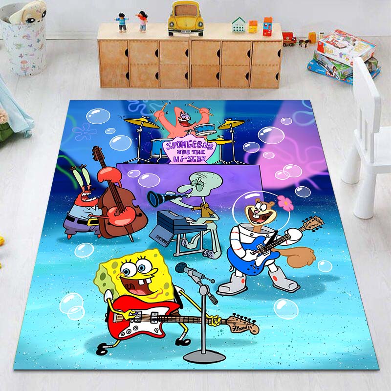 Multiple Styles Cartoon SpongeBob Print Carpet for Living Room Children's Bedroom Sofa Doormat Floor Non-slip Mat Luxury Gift