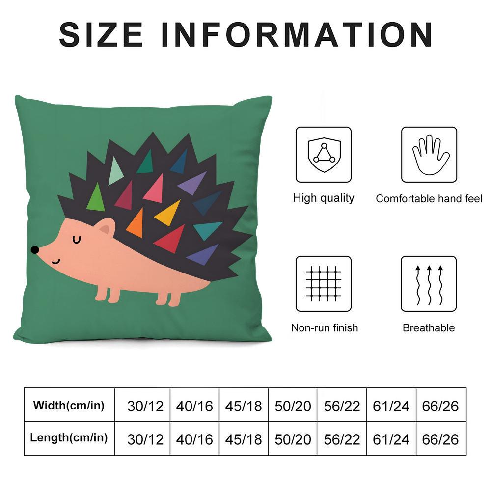 Geometric Animal Pattern Cushion Cover Soft Plush Fabric Double-Sided Printed Sofa Cushion Cover For All Seasons Home Decor Gift