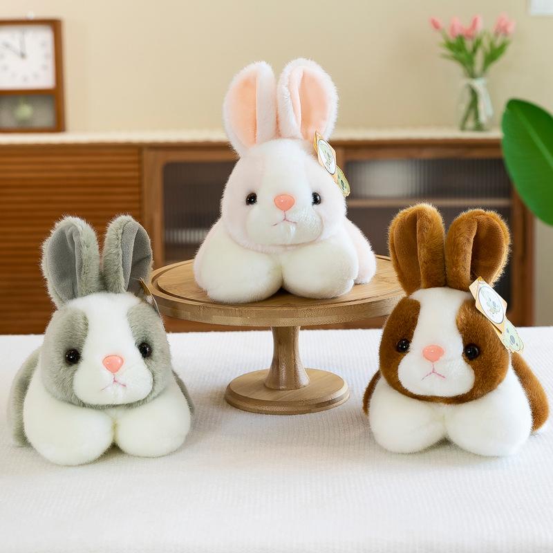 Simulation Bunny Doll Plush Toy Cute Flower Rabbit Doll for Children Gift Throw Pillow Year of the Rabbit