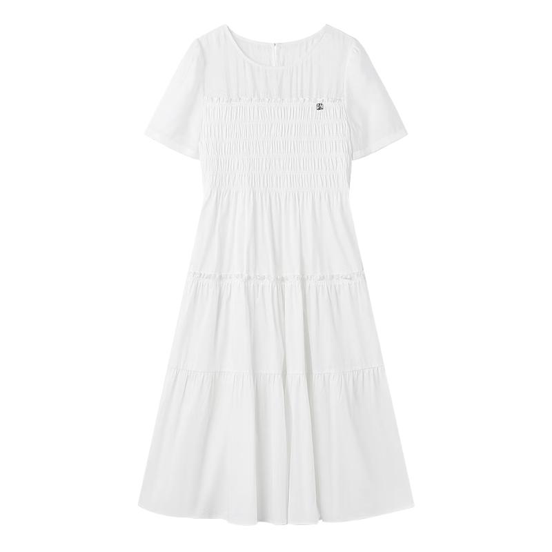 Women s Elegant Round Neck Midi Dress M