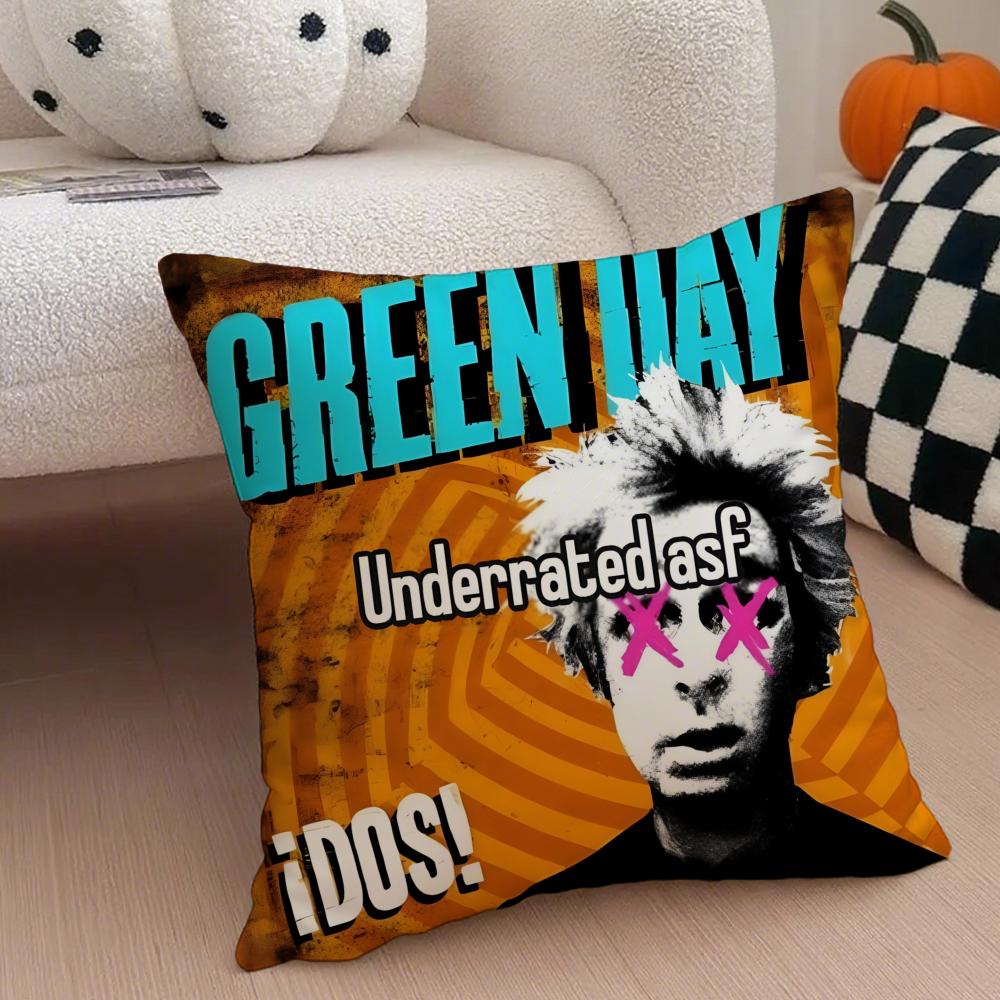 G-Green D-Day Band Album Pillow Case Anti-dustmite Pillowcase Invisible zipper silky short plush Sofa cushion cover