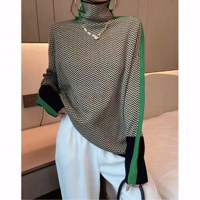 Pullover Sweater European Stock High-end Quality Color Colored Characters Wool Bottoming Shirt Female Autumn And Winter Sweater